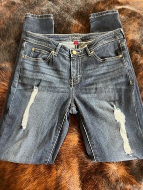Jennifer Lopez Dark Blue Distressed Ankle Jeans